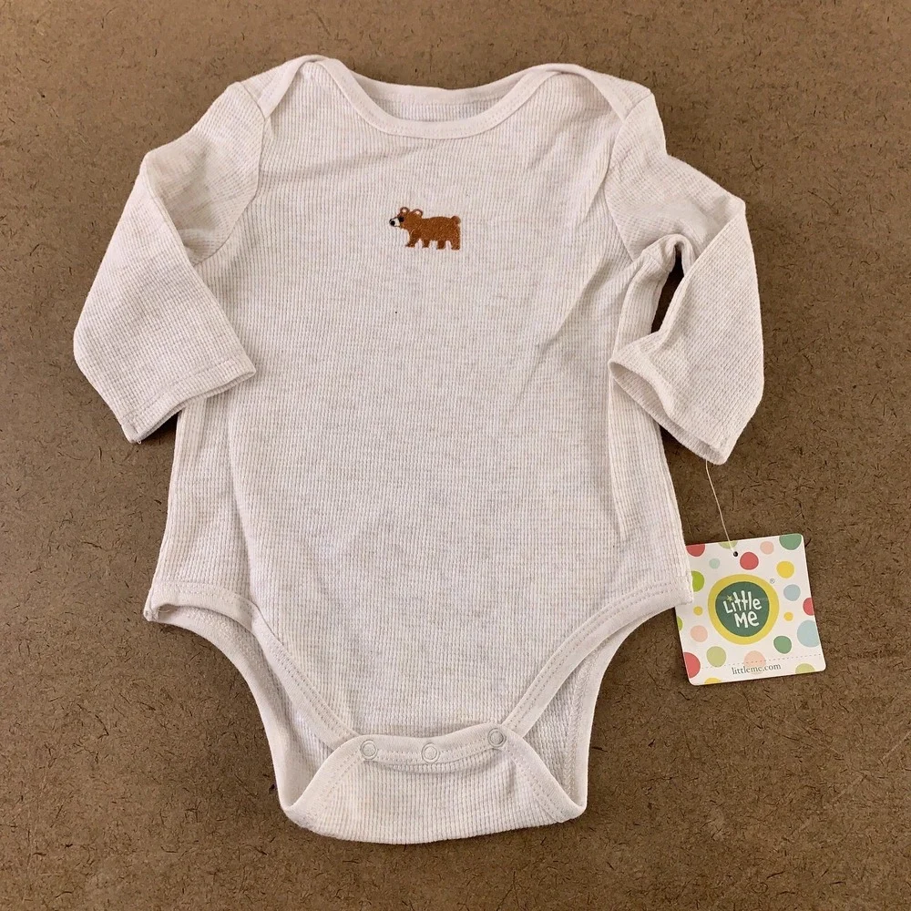 Little Me Baby Size 6 Months Emboidered Bear Sherpa Vest 3 Piece Pant Set NWT